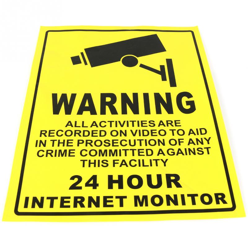 5PCS Waterproof Warning CCTV Camera Stickers / Signs / Labels