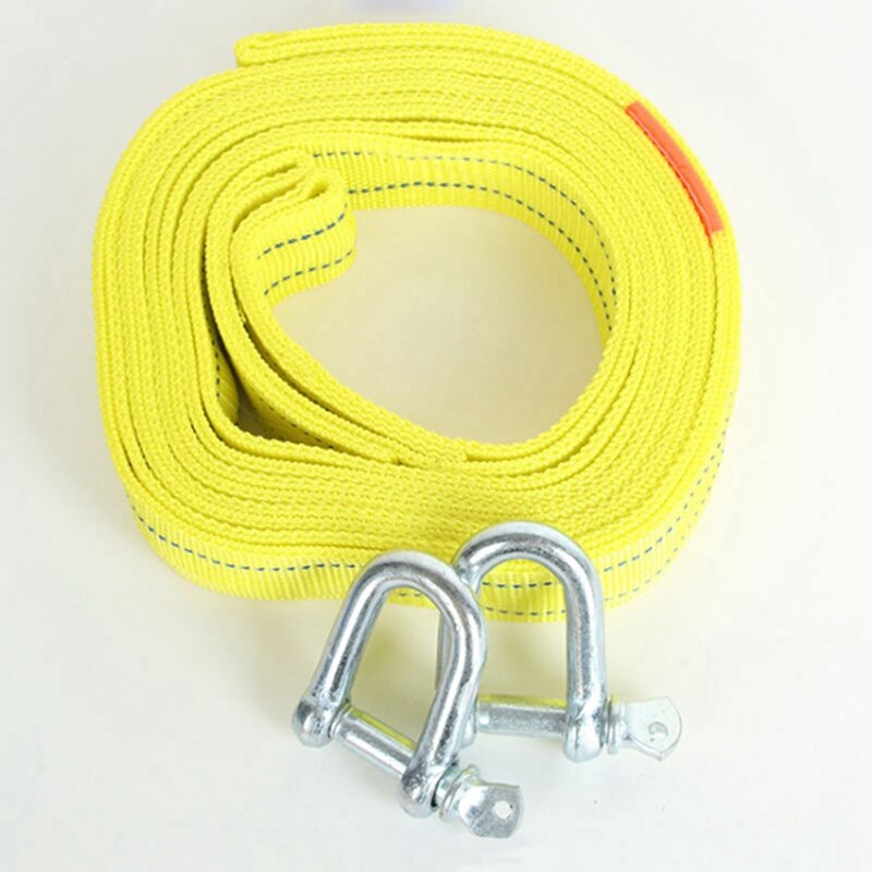 4M 5Tons Car Van Tow Rope Hook Heavy Duty Road Recovery Pull Towing Strap with U Nuts Fixings Panel Speed Fasteners M8