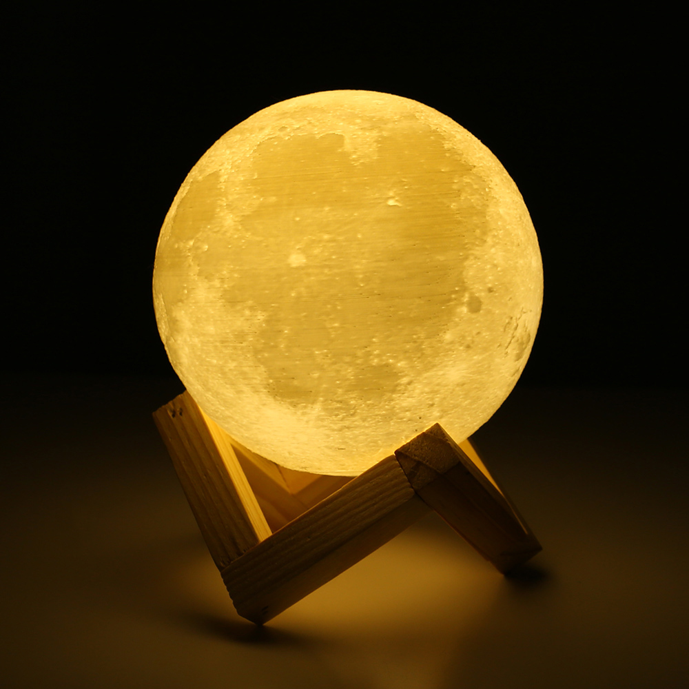 Usb 3d lysarmaturer 8cm 10cm måne lampe svævende natlys led farveskift touch belysning soveværelser lampe