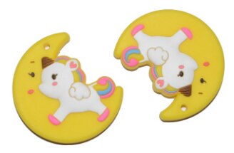 Baby Ebene Silikon Beißringe Baby Zahnen Produkt Zubehör Für Schnuller Ketten: Gelb Einhorn