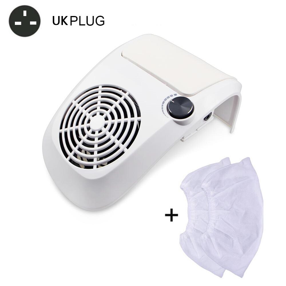 60W Krachtige Nail Stofafzuiging Collector Stofzuiger met 2 Stof Verzamelen Zak Nail Art Equipment Nail Salon Gereedschap: EU PLUG