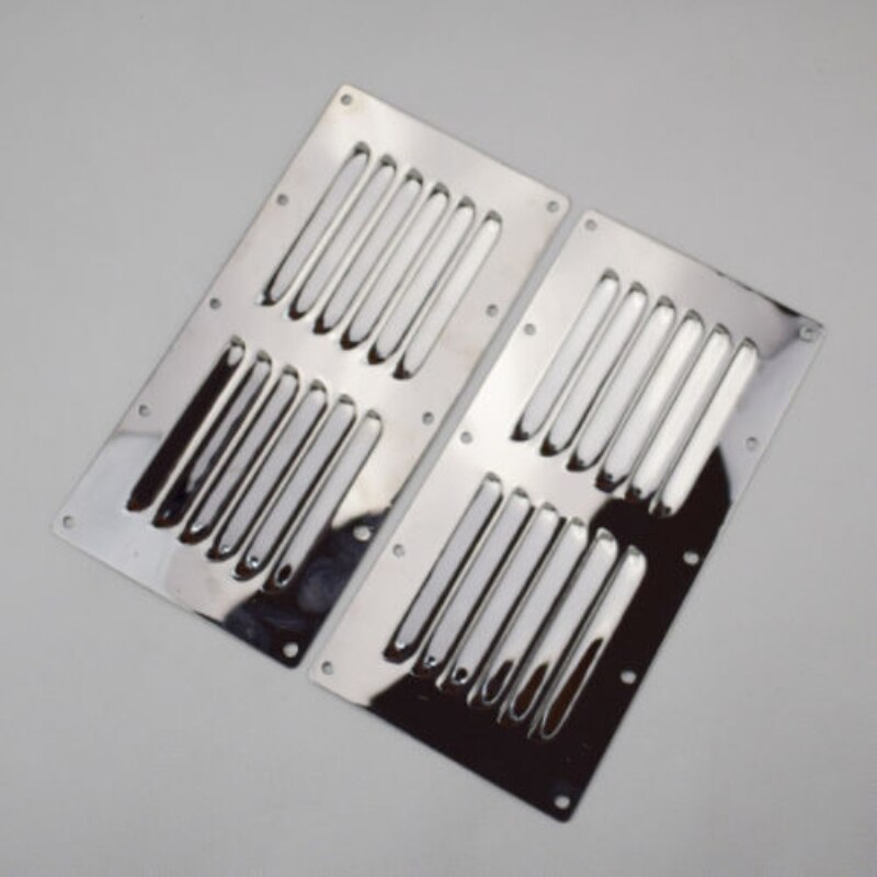 2PCS Trig Air Vent Louvred Grill Cover Ventilation Louvre Grille Stainless