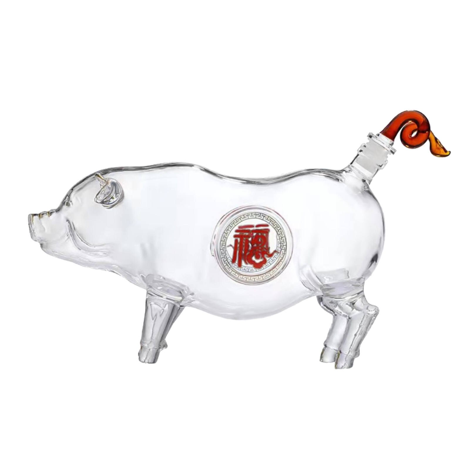 1000Ml Novelty Animal De Pig Vormige Stijl Huis Bar Whisky Karaf Voor Wijn Wodka Brandy Tequila Champagne