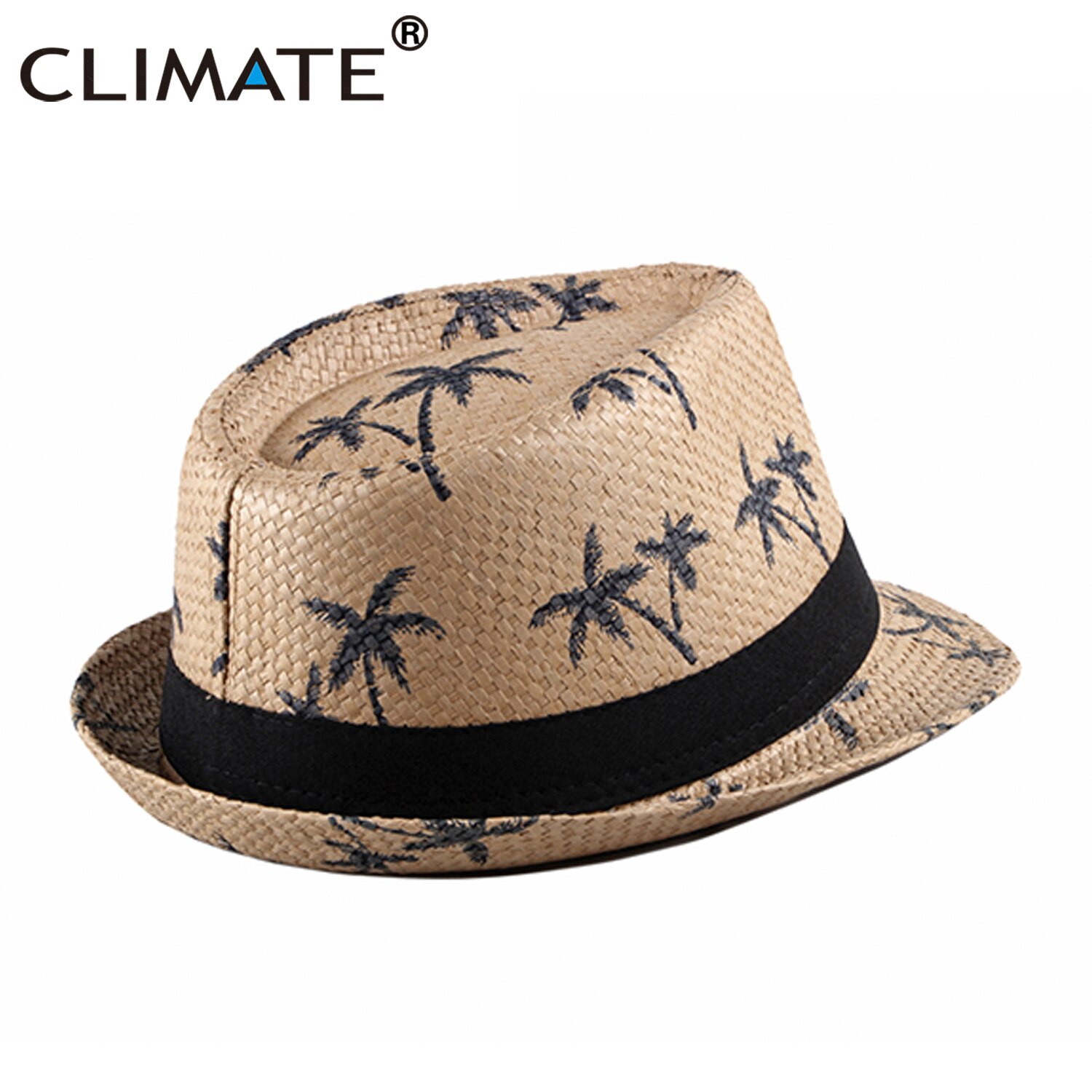 CLIMATE Cool Straw Hat Seaside Beach Cool Coconut Hat Vacation Trip Fedora Panama Straw Hat Paper Retro Fedora Hat Cap