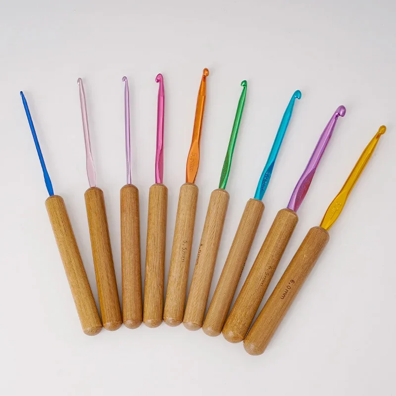 15 Styles Ergonomic Handle Needles Crochet Hook Set for Yarn Knitting Aluminum Crochet Hooks Stainless Steel DIY Knitting Tools