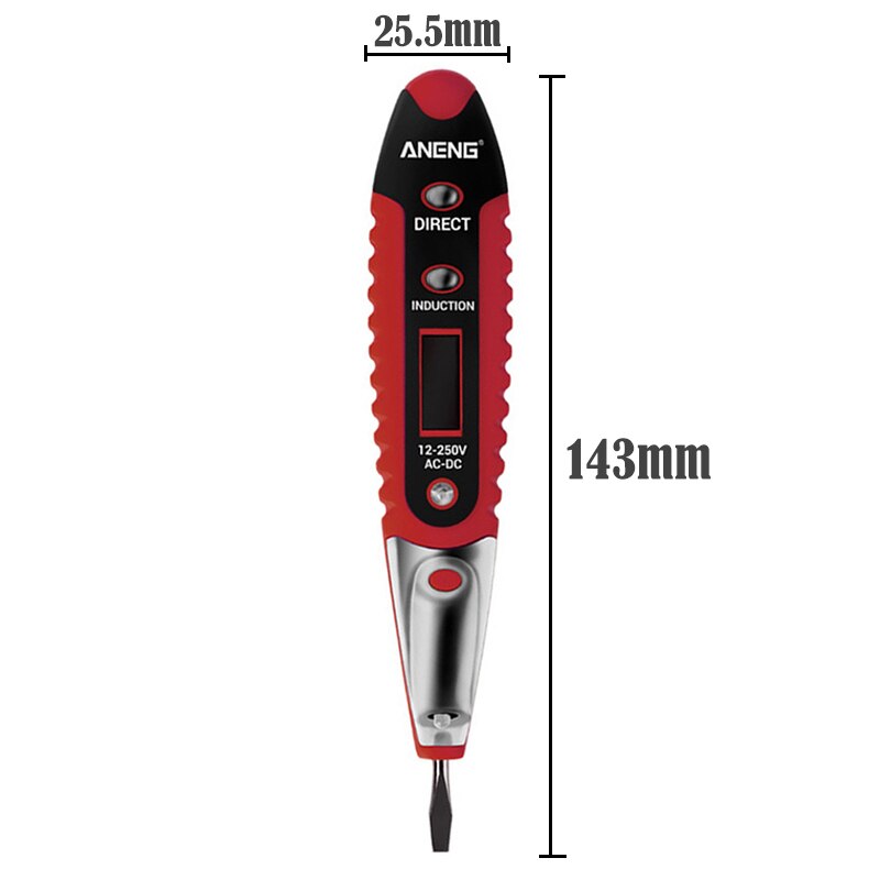 AC DC 12-250V Digital Test Pencil Non-contact Electric Tester Intelligent Induction Circuit Detection Electrician Tools: a