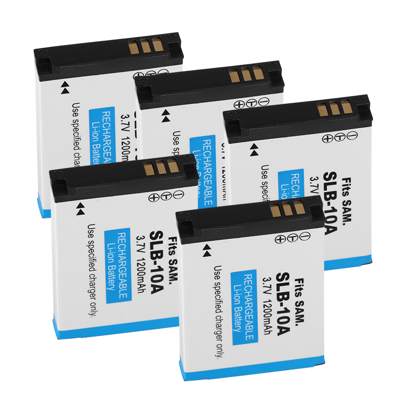 Batterie de caméra SLB-10A SLB 10A, 1200mAh, pour Samsung PL50 60 65 P800 SL820 WB500 WB550 HZ10W IT100 L100 L110 L200 L210: 5 Battery