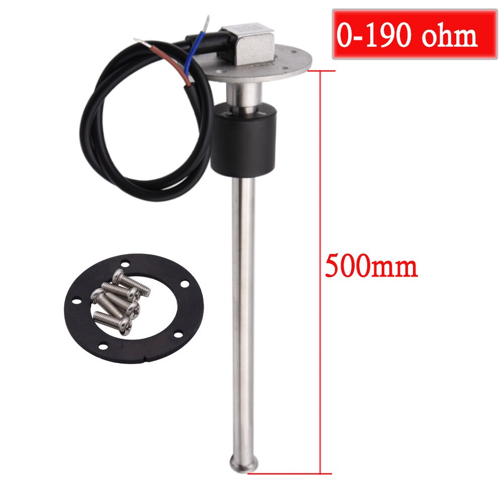 100/125/240/250/300mm 550mm 0-190ohm 240-33ohm jauges de niveau de carburant de voiture capteur de débit liquide ajustement jauge de niveau d'eau jauge de niveau d'eau 12V/24V: 500mm 0-190ohm