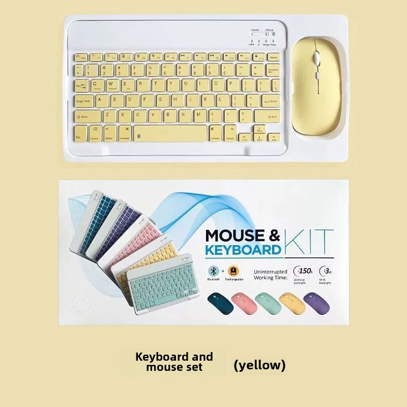 Bluetooth Keyboard Mouse Set for iPad Mobile Tablet 10 Inch Small Language Bluetooth Keyboard Set Computer Office Supplies: 3