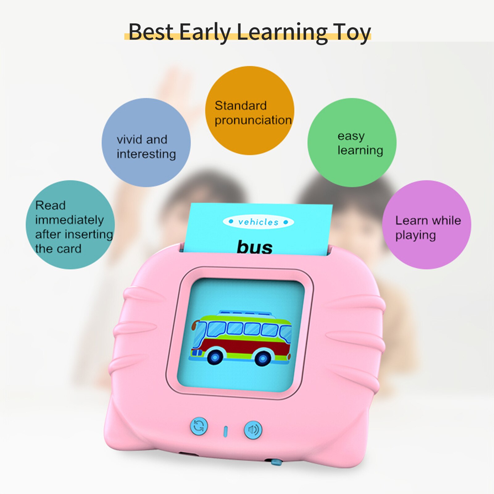 Talking Flash Cards Learning Toys for Toddlers 0-3 Years with Sound Effect English Reading Early Learning Toys