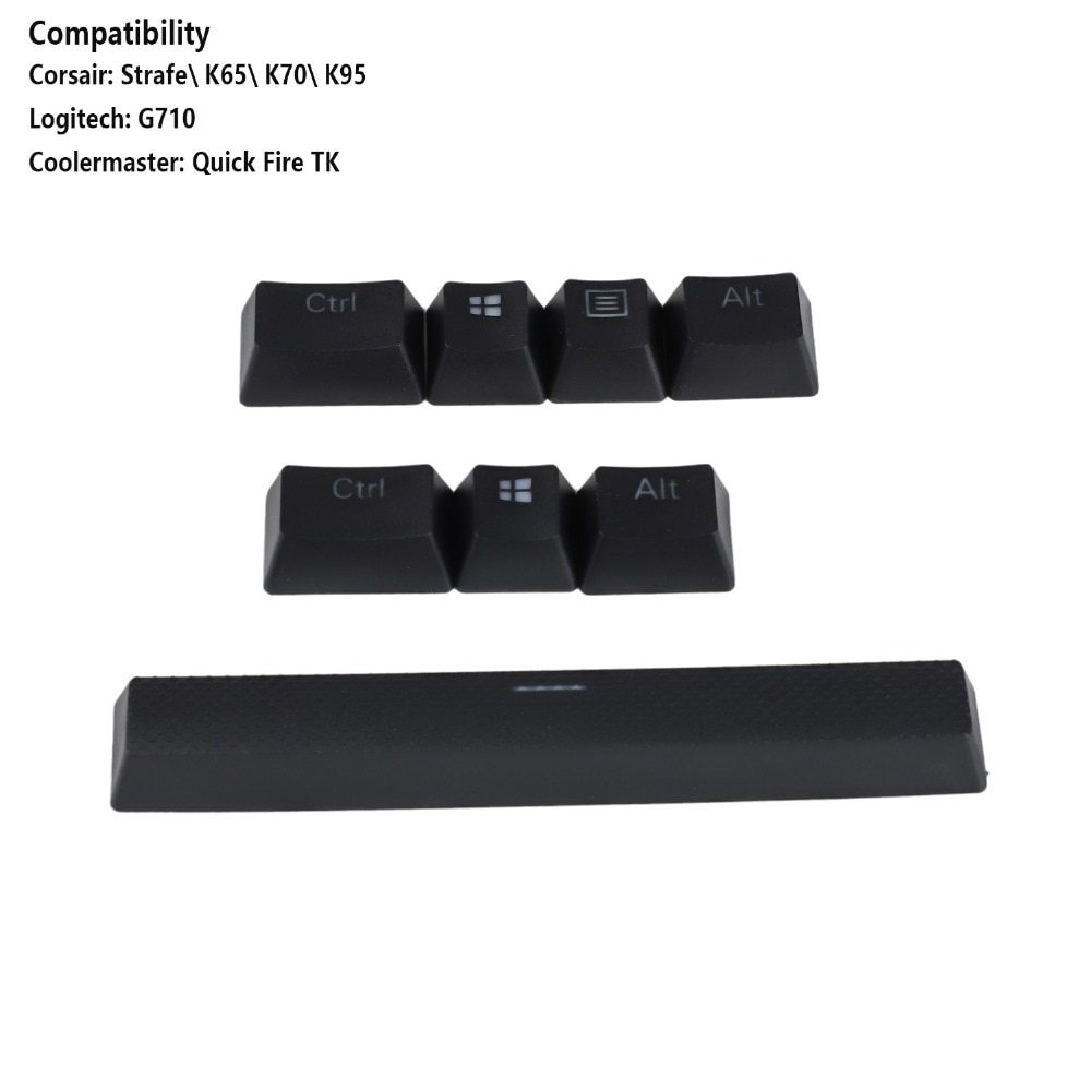 Razer 6.0u corsair logitec 6.5u espaço barra pbt keycaps duplo tiro suplementar row1 tampões ctrl alt ganha para teclado mecânico