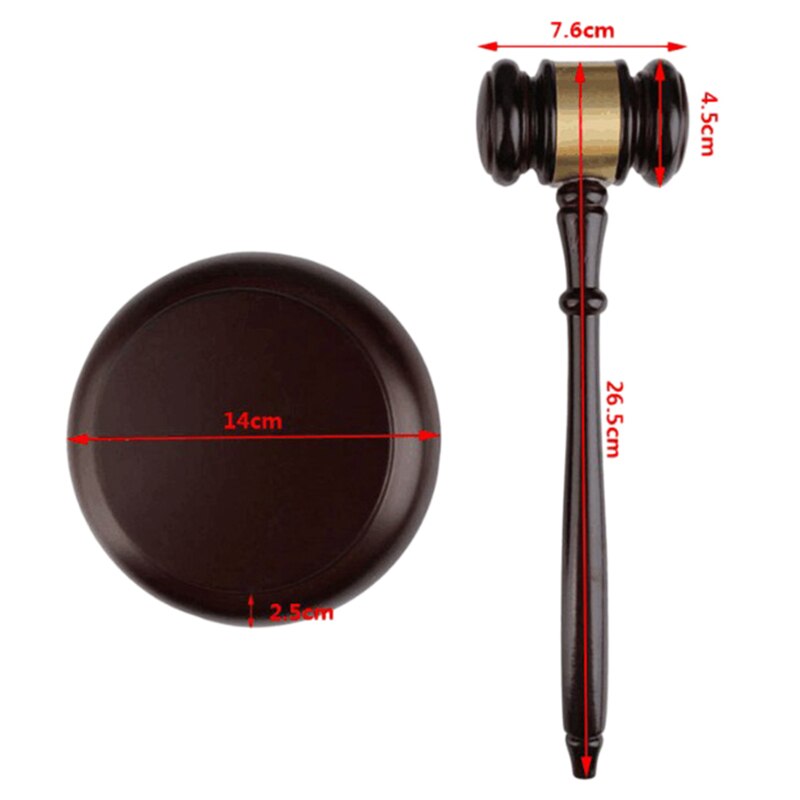 Wood Gavel and Round Block Set Handcrafted Wood Hammer with Block for Lawyer Judge,Auction