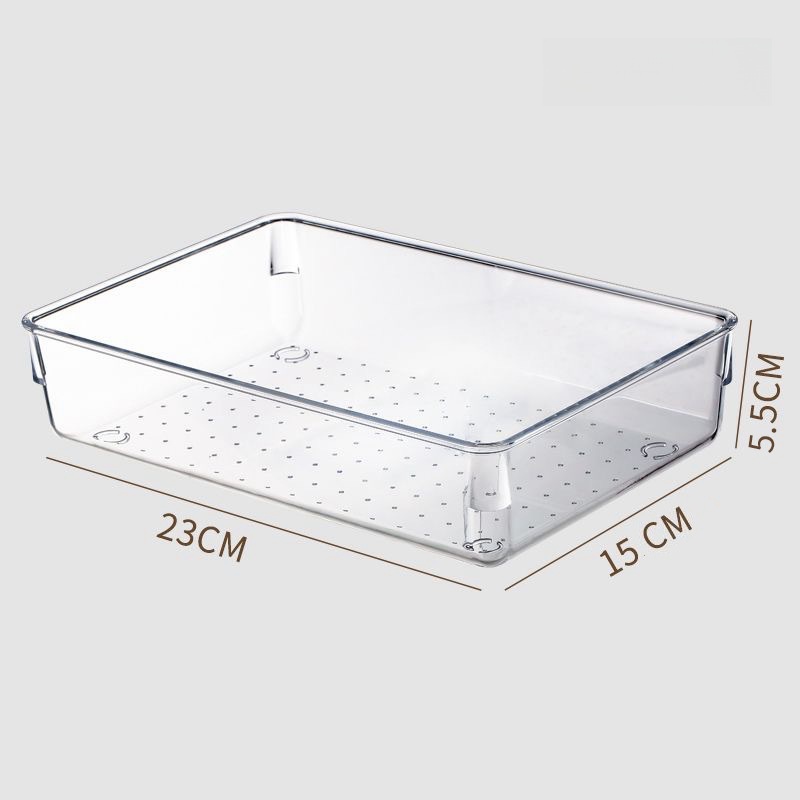 Clear Plastic Drawer Organizers Desk Dividers Bins Home Dresser Office Kitchen Drawer Separator Makeup Jewelry Organization Gadg: Silver