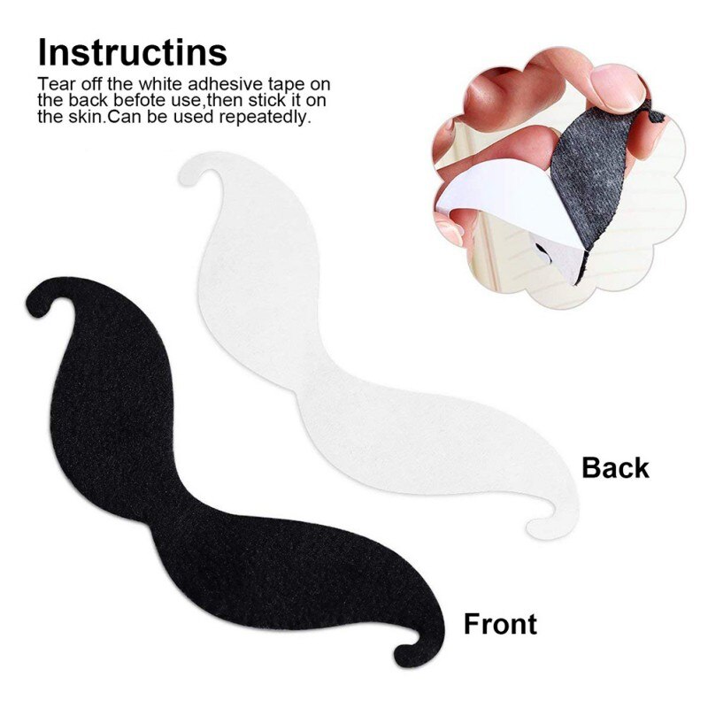 36pcs /48pcs Self-Adhesive Mustache Sticking Sticky False Beards Party For Christmas Party Birthday Christmas Decorations