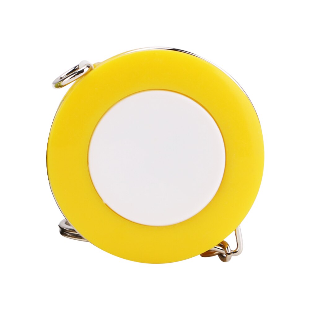 Przenośny 1.5M wysuwana linijka centymetr/Cal miarka mini linijka z brelokiem kolorowy ładny wzór doskonały robić obozu podróży: żółty