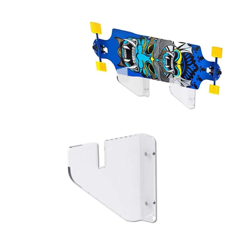 Clear Acrylic Skateboard Mounts Deck,Wall Hanging Brackets for Storing