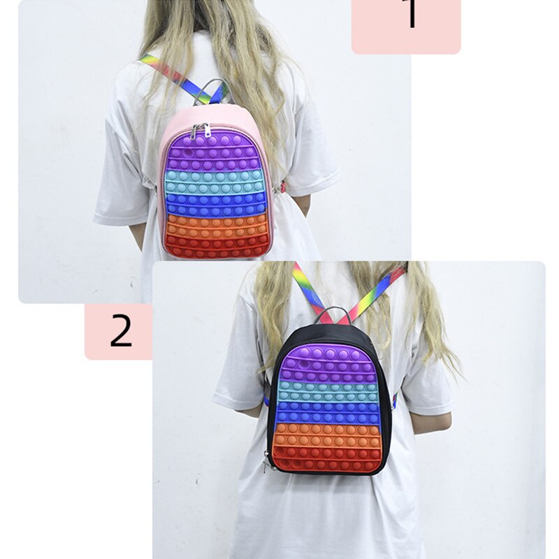 Fidget zaino antistress giocattoli per bambini antistress spremere borsa di stoccaggio bambini morbido Squishy Push Bubble pop