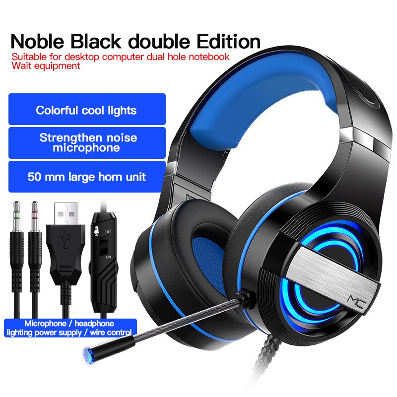 Wired Headset Gamer Oortelefoon Voor Pc PS4 Xbox One Headsets 7.1 Surround Sound Met Hd Microfoon Gaming Overear Laptop gamer: 05