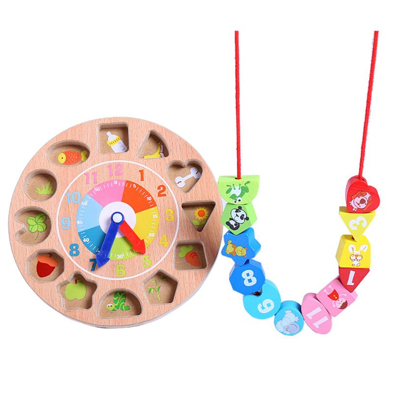 Educatief Speelgoed Houten Klok Leren Sorteren Klok Puzzel Cognitie Speelt Speelgoed Voor Kinderen Peuters Baby