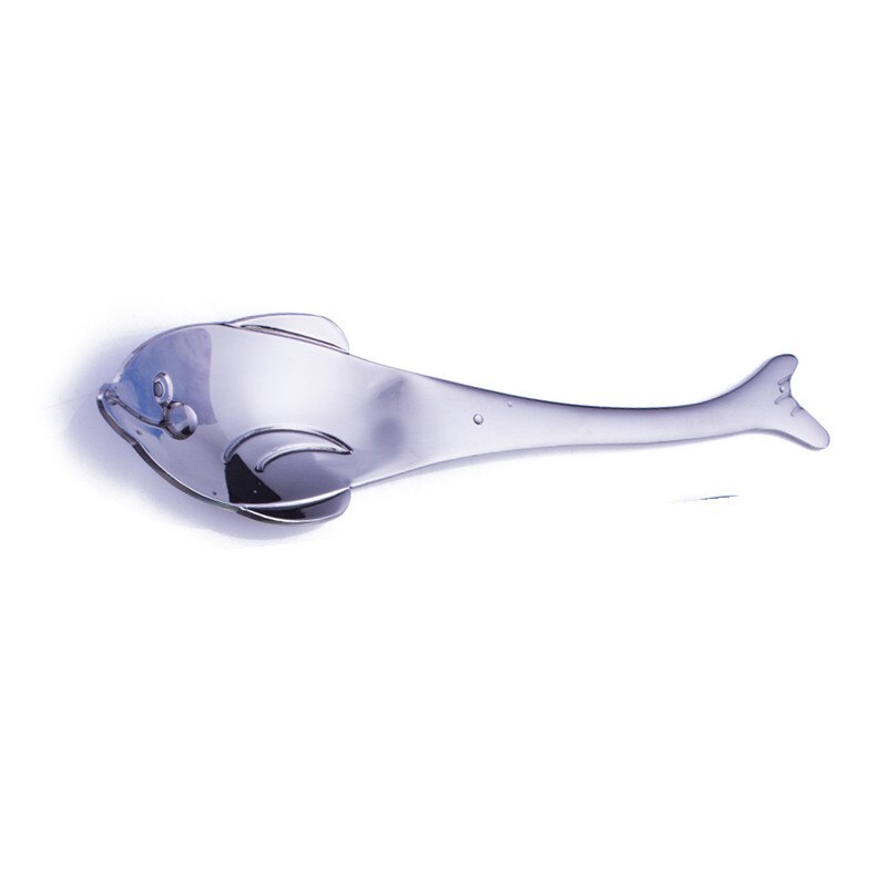 Vacclo cartoon walvis dolfijn koffie roerlepel roestvrij staal taart kind dessertlepel keuken beker servies decoratie: Zilverdolfijn