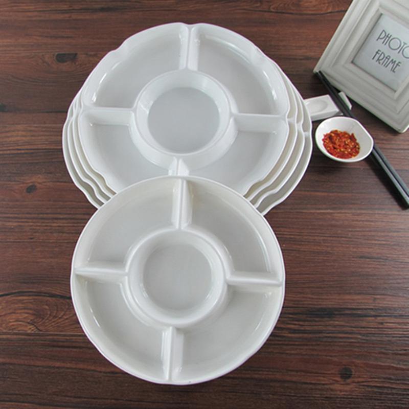 9 Zoll 5-Fach Melamin Lebensmittel Lagerung Tablett Getrockneten Früchten Snack Platte Vorspeise Portion Teller für Süßigkeiten Gebäck Muttern für Heimat