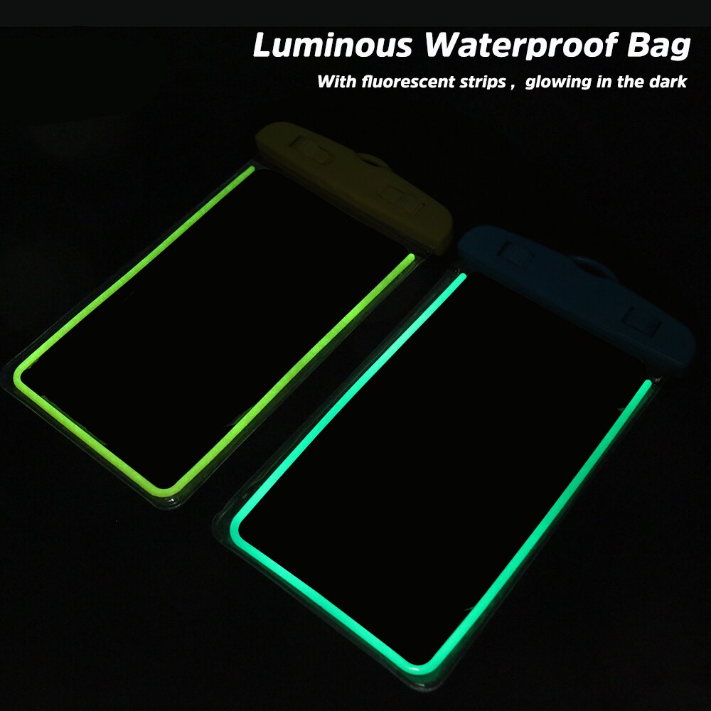 Obobix Waterdichte Telefoon Bag Case Voor Iphone 11 Pro Max Lichtgevende Zomer Onder Water Phone Pouch Voor Samsung Galaxy A40 a50 S10 S9