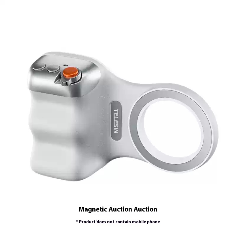 TELESIN Magnetischer Telefonkamera-Shooting-Handgriff mit Bluetooth-Auslöser-Fernbedienungsgriff für iPhone 16 15 14 HUAWEI VIVO Vlog Selfie: WHITE