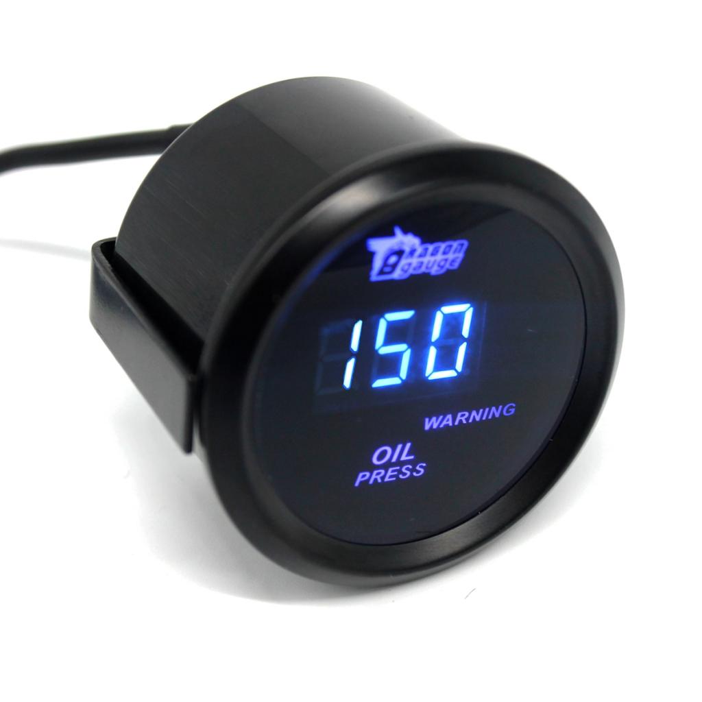 Auto 2 ''52 Mm Digitale Olie Druk Gauge Blauwe Led Automotive Meter Hoge Prestaties