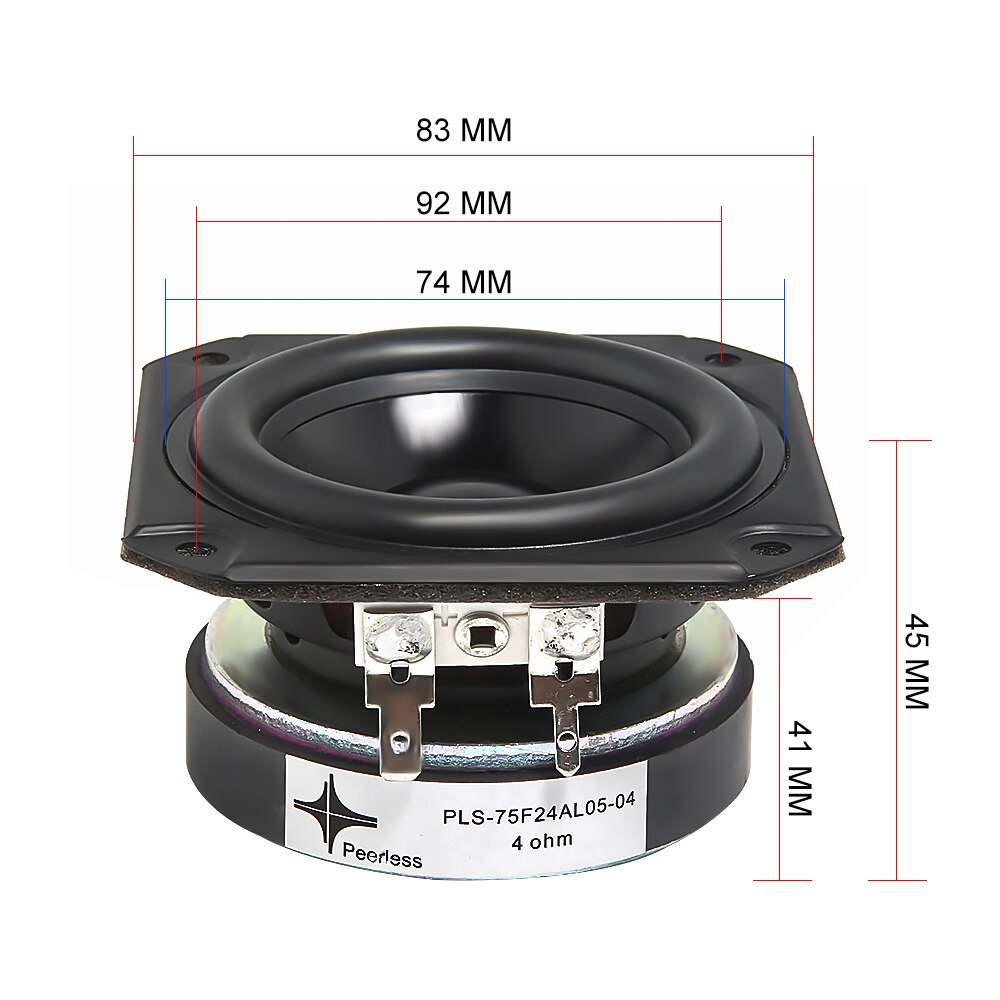 Aiyima 2 Stuks 3 Inch Full Range Speaker Driver 4 Ohm 40W Boekenplank Speaker Loudapeaker Home Theater