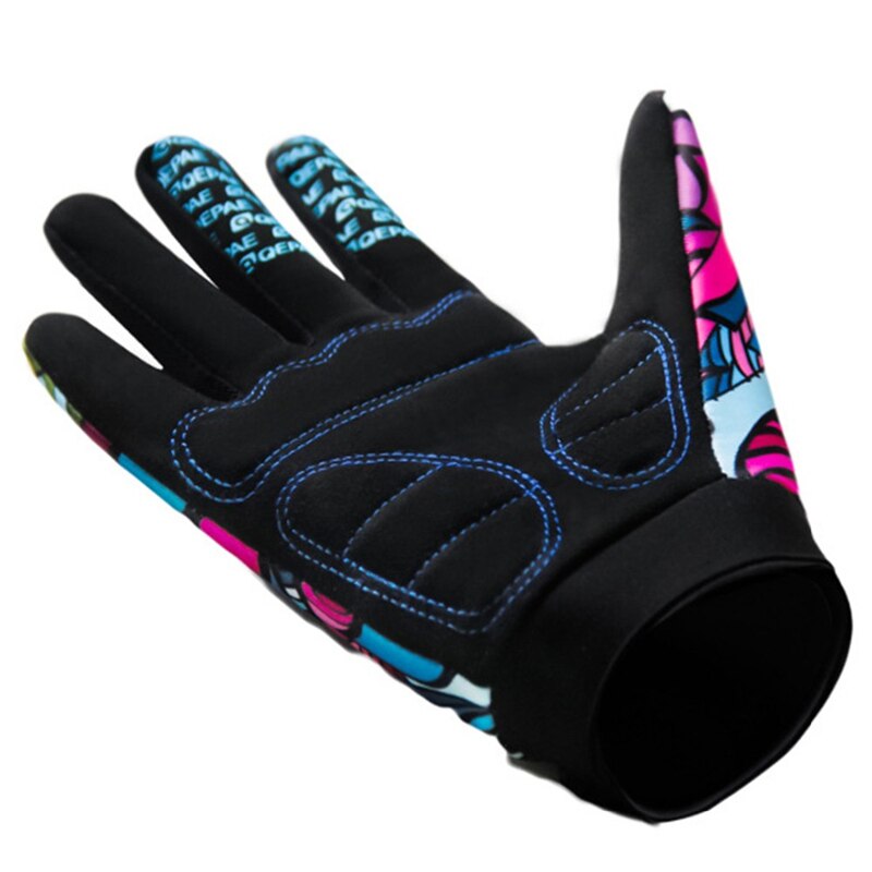Qepae Cycling Gloves Full Finger MTB Bicycle Gloves Half Finger Anti-slip Shockproof Gel Breathable Lycra Padded Palm Gloves