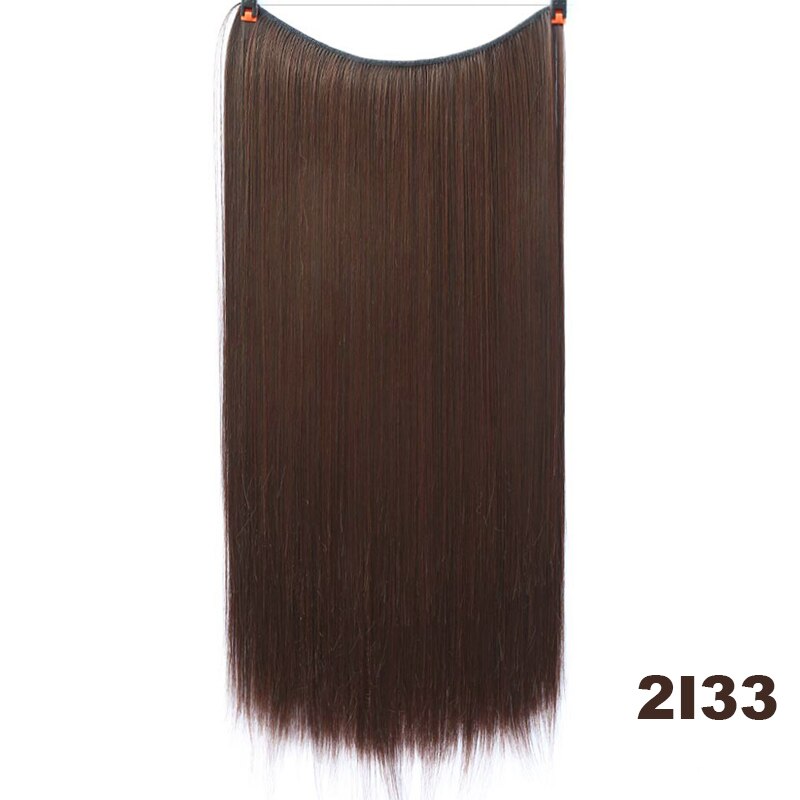 XUANGNAG, sin Clips, hilo Invisible en la extensión del cabello, línea de pescado secreta, peluca, extensión de pelo rizado sedoso: 2I33