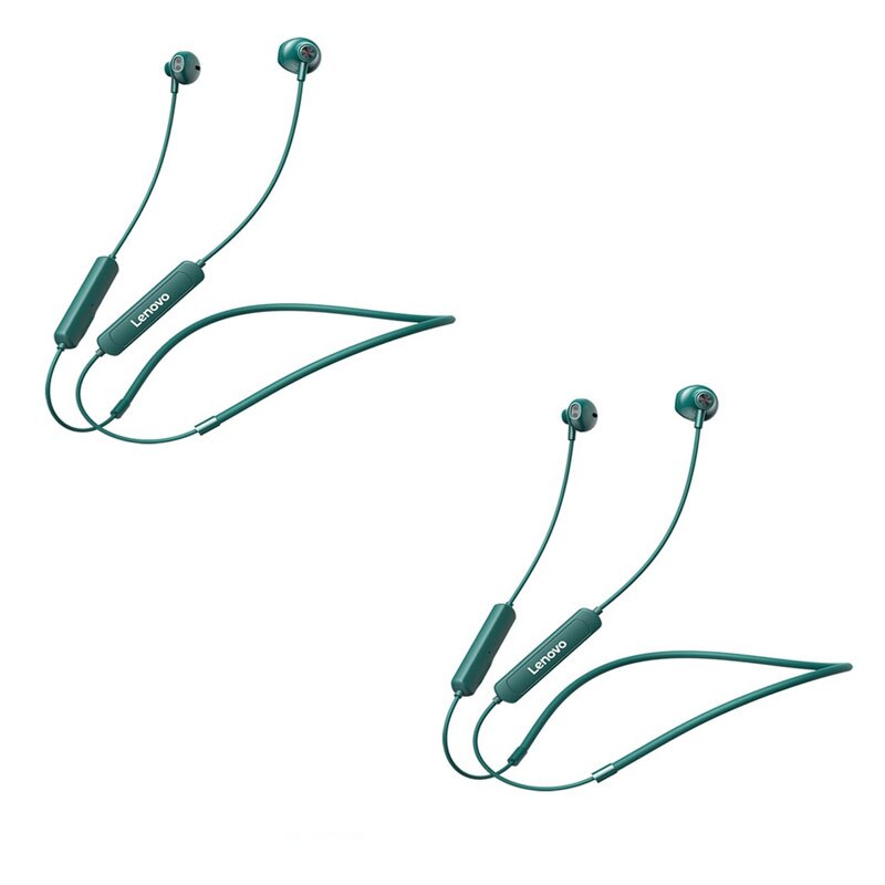 Lenovo-auriculares inalámbricos SH1 originales, cascos con Bluetooth 5,0, IPX5 resistentes al agua, magnéticos, con banda para el cuello, deportivos: 2pcs green