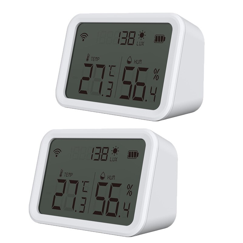 Tuya Wifi Temperatuur En Vochtigheid Sensor Indoor Hygrometer Thermometer Met Lcd-scherm Ondersteuning Alexa Google Assistent: 2pcs Sensor