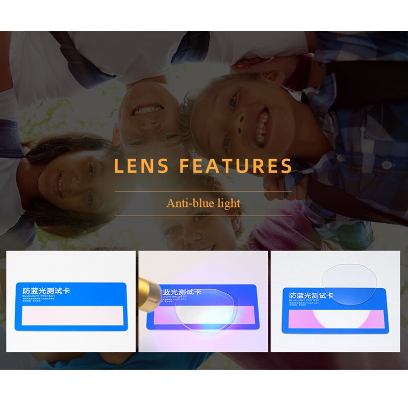 Børn brille ramme  tr90 anti-blåt lys optisk ramme gennemsigtig dreng pige øjeglas filter reducere digital