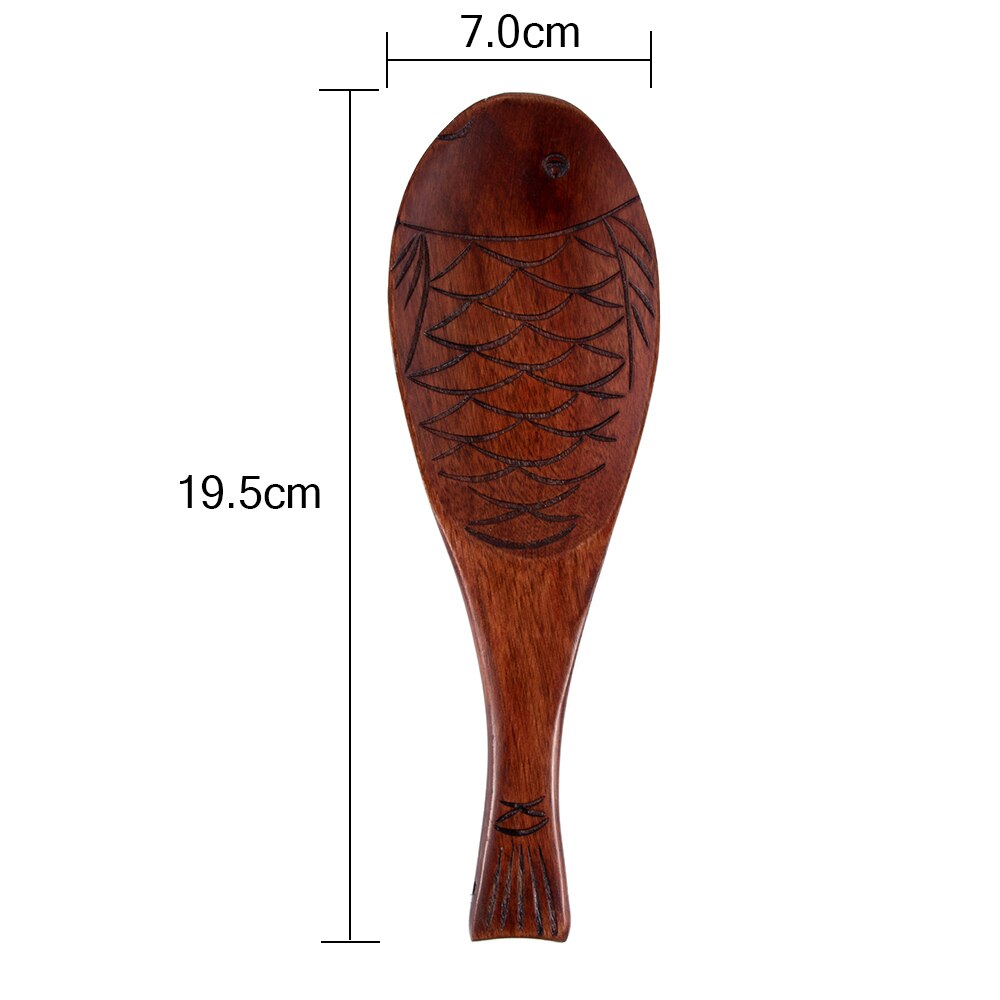 1 Pcs Vis Vorm Rijst Lepel Servies Keuken Houten Lepel Koken Tool
