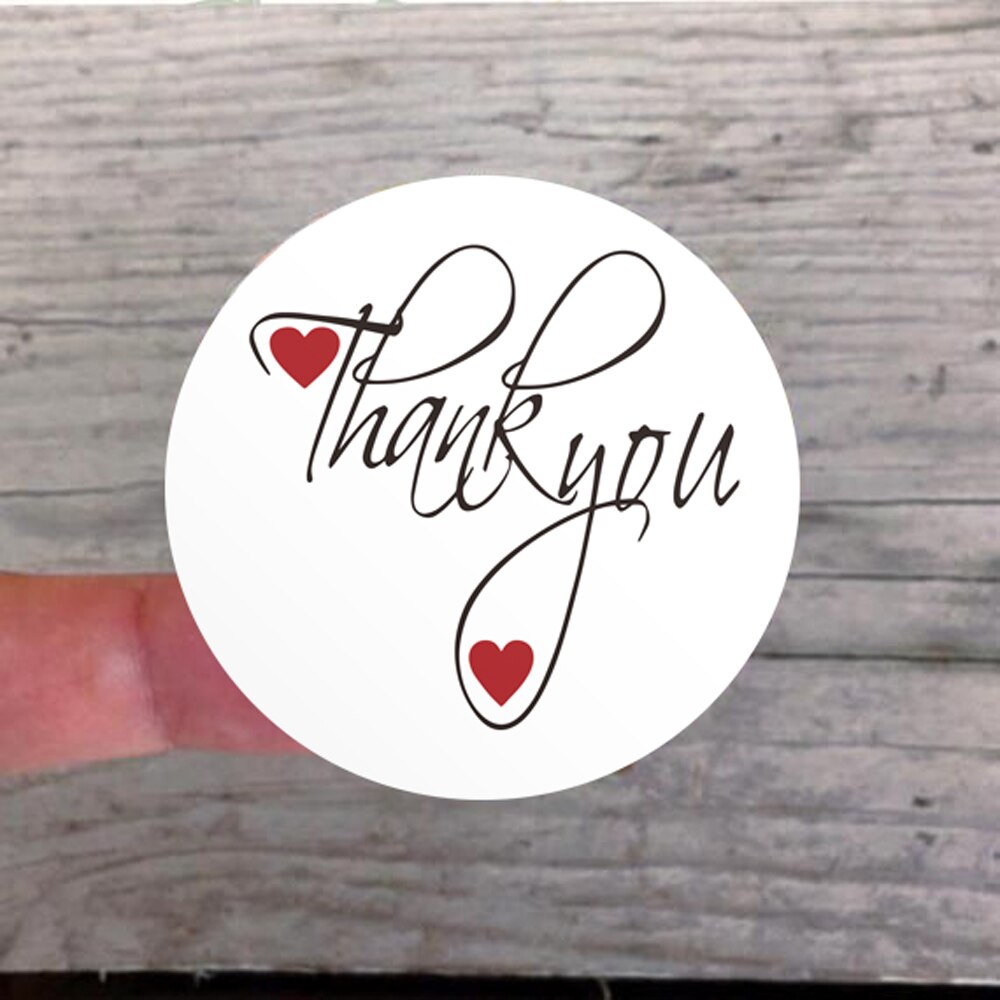 500Pcs Round Thank You Stickers With 4 Style Red Heart Labels For Wedding Pretty Cards Envelope Sealing Label Stickers Roll