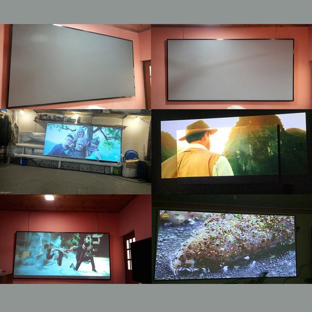 High Definition projector screen portable folding anti-crease indoor and outdoor projector movie screen suitable for home