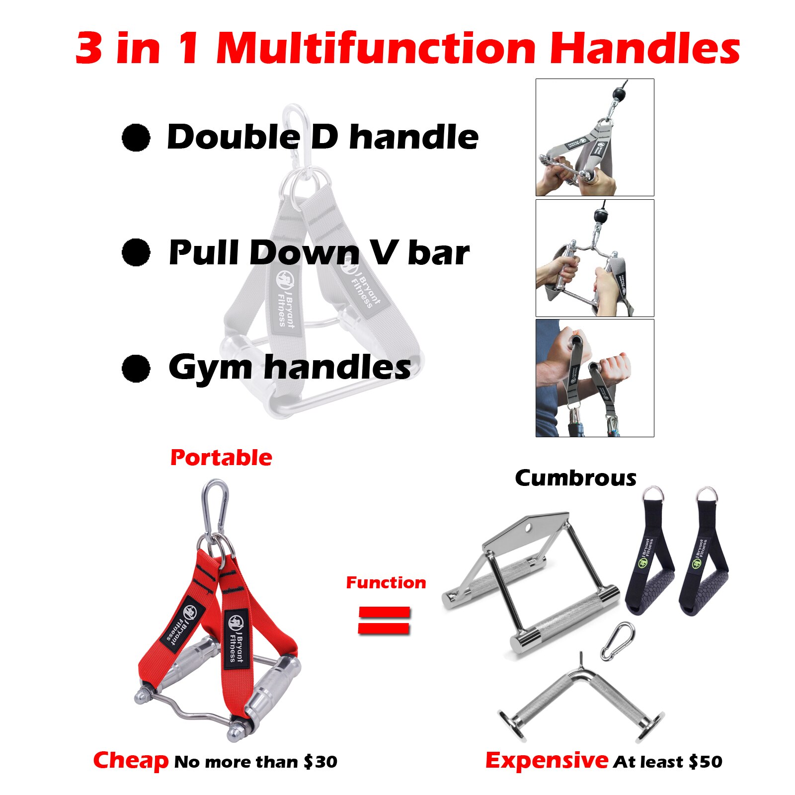 Meatl Gym Handvat Dubbele D Handgrepen Zware Verwijderbare Pull Down V Bar Voor Thuis Kabel Machine Roeiboot T-Bar training Fitness Apparatuur