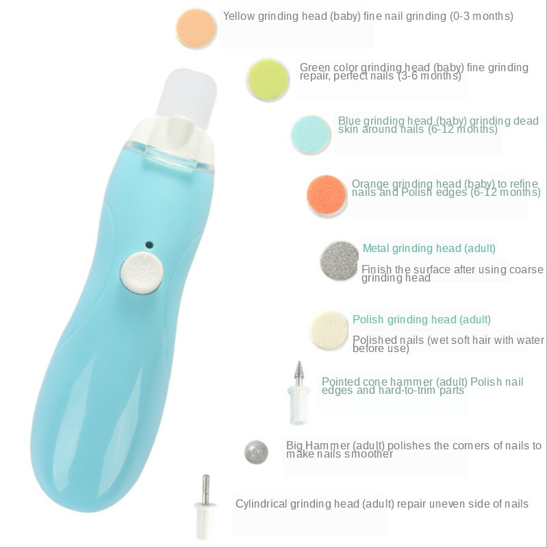 Venda quente do bebê conjunto de unhas usb elétrica crianças bebê aparador de unhas manicure pedicure clippers cortador tesoura cuidados conjunto