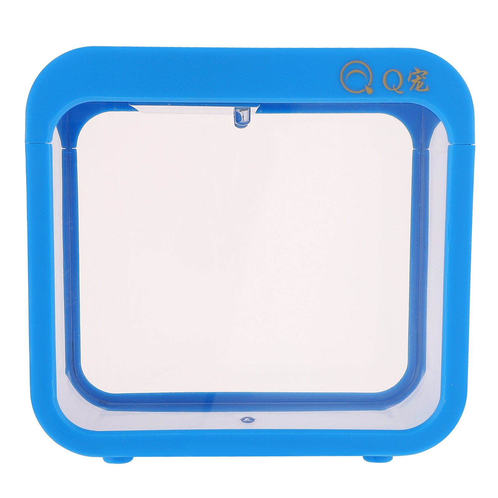 Mini Landscaping Aquarium Clear Fish Tank Fish Breeding Isolation Box Fish Battle Box with Light: Blue