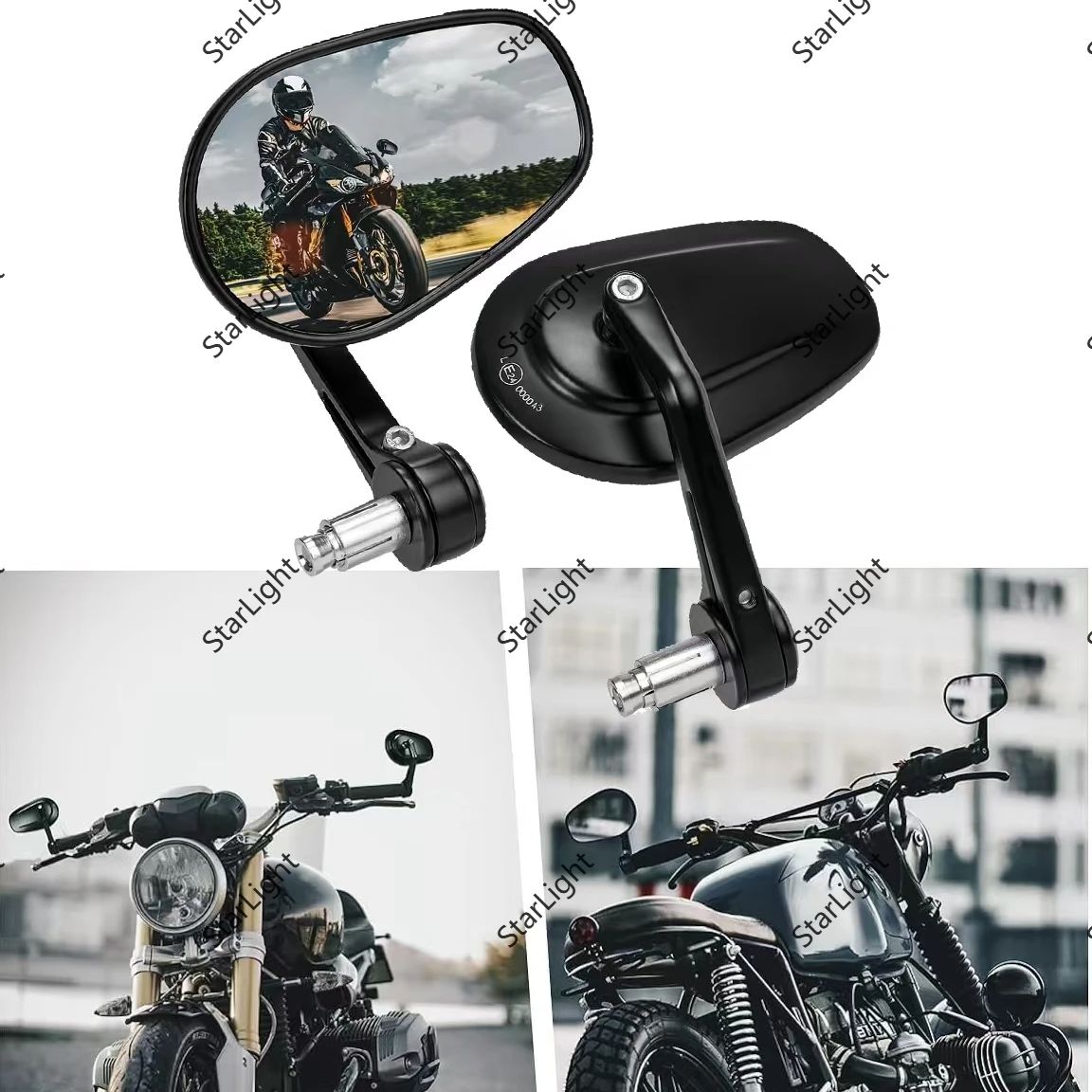 Specchietti laterali ad angolo regolabile per moto da 7/8" Accessori per specchietti retrovisori per specchietto retrovisore universale per scooter