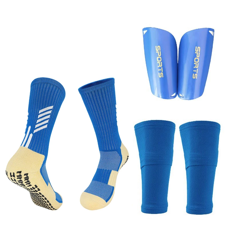 Een Set Uitrusting Volwassenen Kinderen Voetbal Scheenbeschermers Met Zakhoes Kuitmouw Nop Slip Sok Met Voetbal Scheenbeschermers: S / Rood
