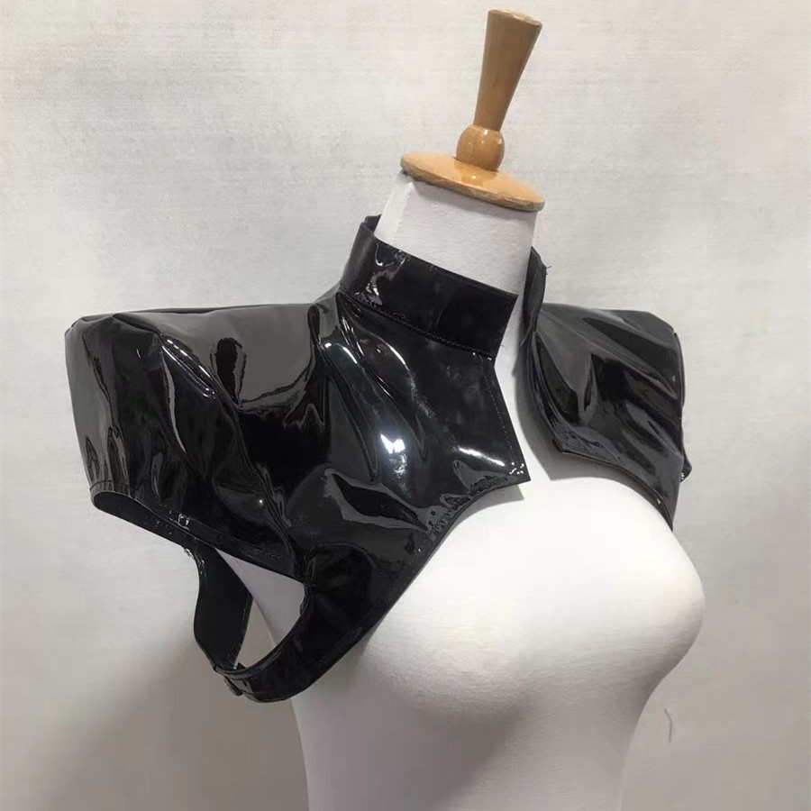 Schulter polster Rüstung Jazz Tanz Unisex Gold Silber Leder Weste männliche Frauen Tänzer Team Performance Kleidung Bar Bühnen zubehör