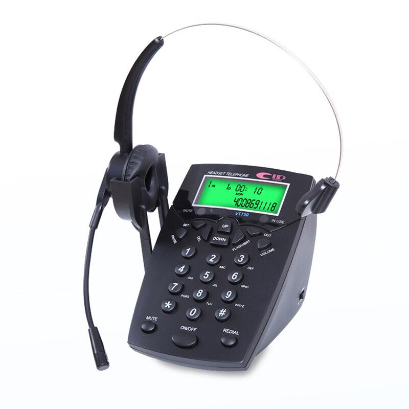 Handsfree Call Center Toetsenblok Draadgebonden Telefoon Met Mono/Binaural Headset Hoofdtelefoon Tone Dial Key Pad Voor Huis Call Center