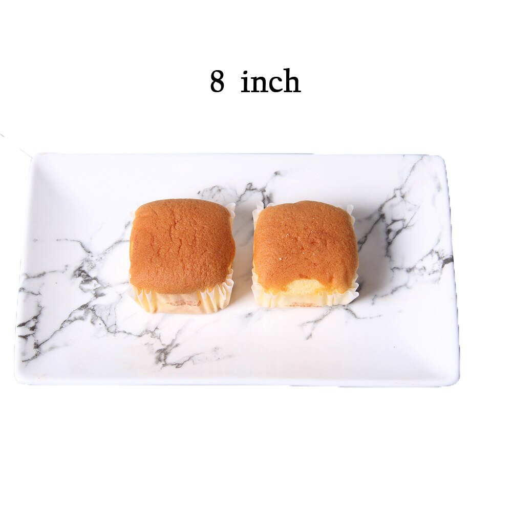 Kwartel 10 Inches Diner Plaat, Keramische Schalen en Borden Sets, Marmer Mok/Plaat, keramische Marmer Servies, Lepel, Kom, Koffie Set: 8 inch dessert plate