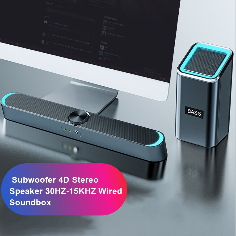 Sada D-238 Desktop Computer Speaker Super Bass Subwoofer 4D Stereo Speakers 3.5Mm Wired Stofdicht Soundbox Usb Aangedreven