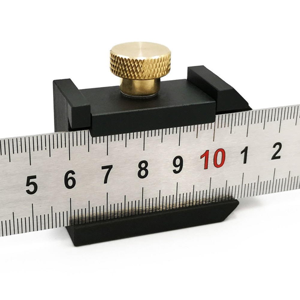 Anvendelig vinkelskærer lineal positioneringsblok træbearbejdningslinje slibemåler til tømrerarbejde gør-det-selv-måling værktøj af aluminiumslegering