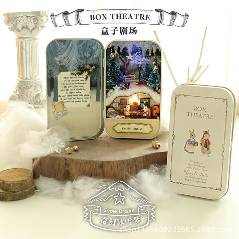CUTE ROOM Doll House Furnitures Box Theatre DIY Model Miniatures Wooden Dollhouse Toys For Children Countryside Notes: D