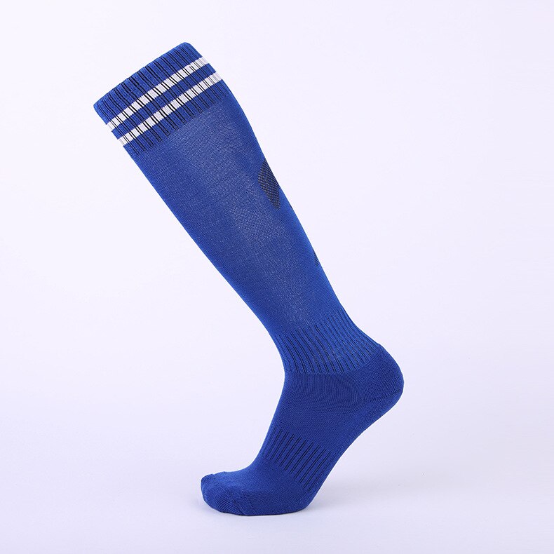 14 Color Non-slip Soccer Socks Kids & Adult Knee High Long Cotton Sport Football Team Socks Thick Towels Comfortable: Blue / Kids (7-12Years old)