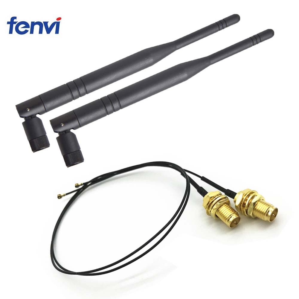 2 x 6dBi doppio gruppo musicale M.2 MHF4 U.fl Cavo per RP-SMA Wifi Modulo antenna per Intel AC 9260 9560 8265 8260 7265 7260 NGFF Scheda M.2: Default Title